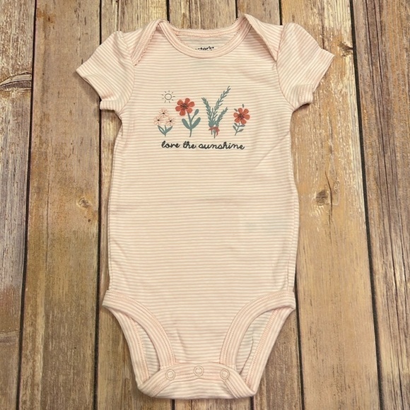 Carters 6 month pastel pink and blue bundle. 3 onesies, 1 hoodie, 1 pant. - Picture 5 of 8